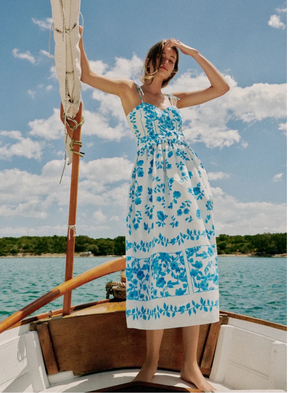 Zara poplin print midi dress